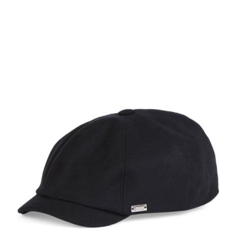 Zwarte wollen blend baret met klep Fay , Black , Dames