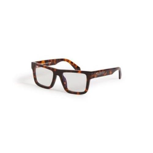 Stijlvolle Modieuze Bril Off White , Brown , Unisex