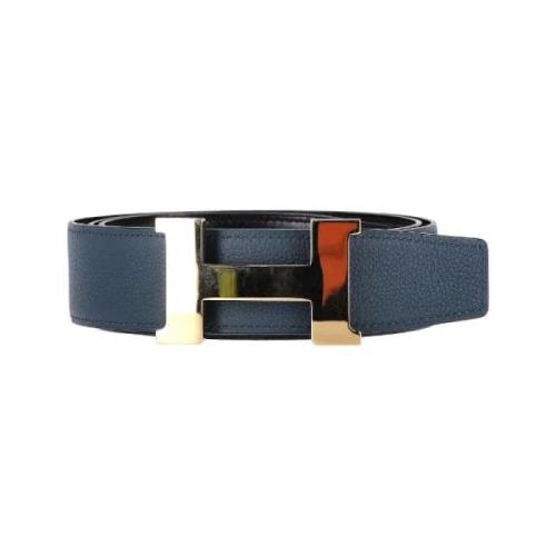 Pre-owned Leather belts Hermès Vintage , Blue , Heren