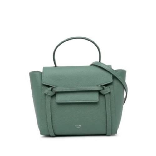 Pre-owned Leather handbags Celine Vintage , Green , Dames