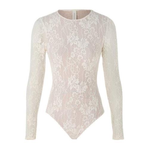 Kanten bodysuit in room Zimmermann , Beige , Dames