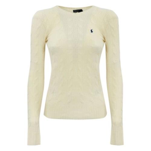 Witte Gebreide Trui met Logo Ralph Lauren , White , Dames