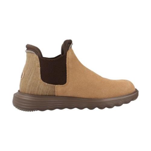 Suede Chelsea Boots Hey Dude , Brown , Heren