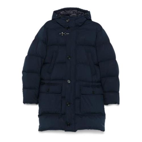 Blauwe Dons Parka Jas Stijlvol Warm Fay , Blue , Heren