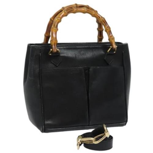 Pre-owned Leather handbags Gucci Vintage , Black , Dames