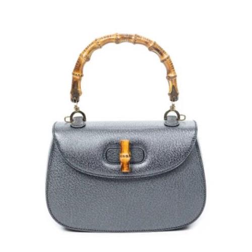 Pre-owned Leather handbags Gucci Vintage , Gray , Dames