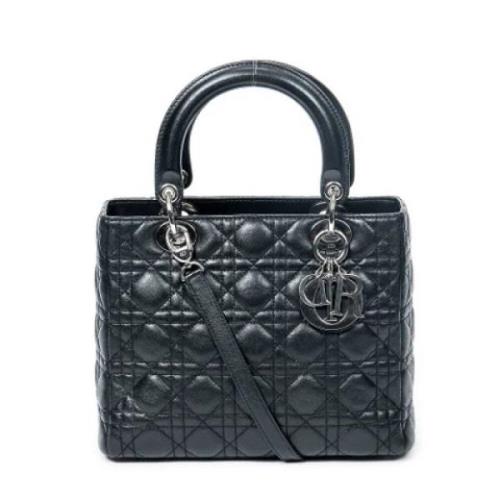 Pre-owned Leather handbags Dior Vintage , Black , Dames