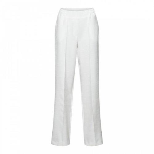 Jacquard Comfort Broek met Pintuck Detail &Co Woman , White , Dames