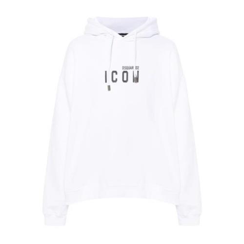 Witte hoodie met logoprint Dsquared2 , White , Heren