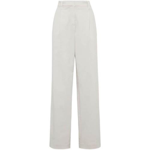 Rechte Beige Broek Brunello Cucinelli , Beige , Dames