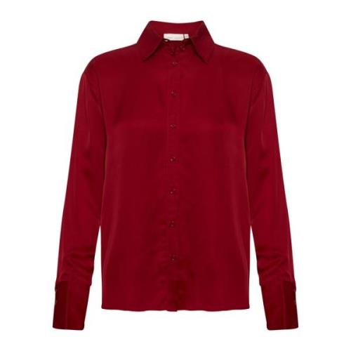 Rode Blouse met Lange Mouwen InWear , Red , Dames