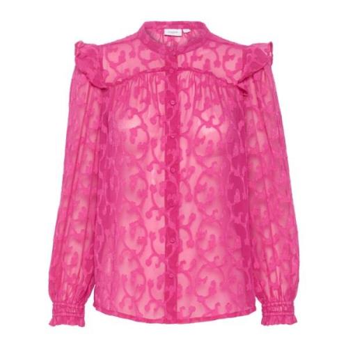 Fivasz Blouse met Pofmouwen Saint Tropez , Pink , Dames