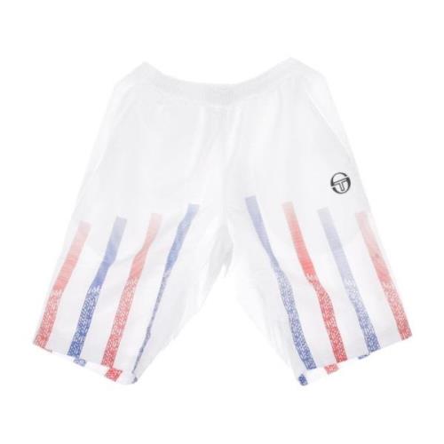 Wit/Blauw Tracksuit Shorts voor Heren Sergio Tacchini , White , Heren