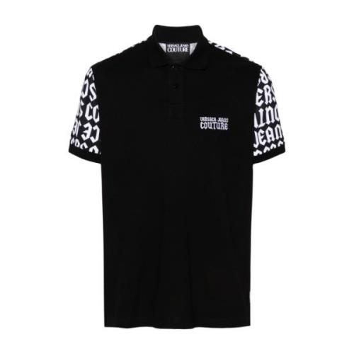 Zwarte Polo Shirt voor Mannen Versace Jeans Couture , Black , Heren