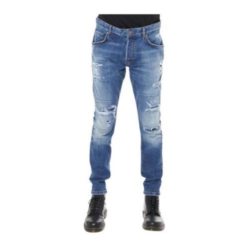 Slim fit jeans met scheuren John Richmond , Blue , Heren