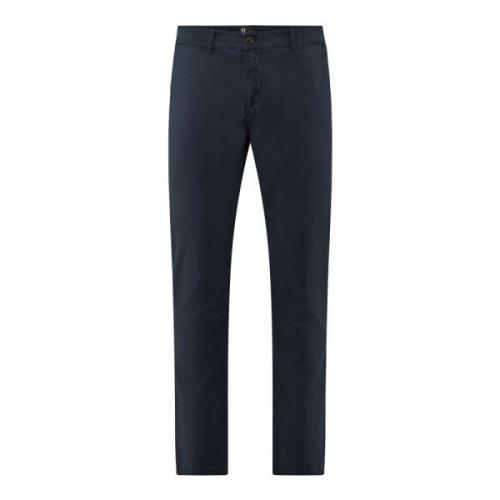 Spy Slim Fit Broek in Stretch Katoen Satijn BomBoogie , Blue , Heren