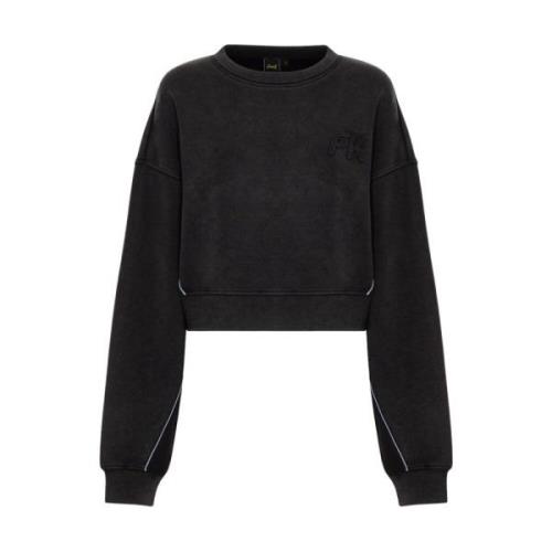 Cropped Sweatshirt F**k , Black , Dames