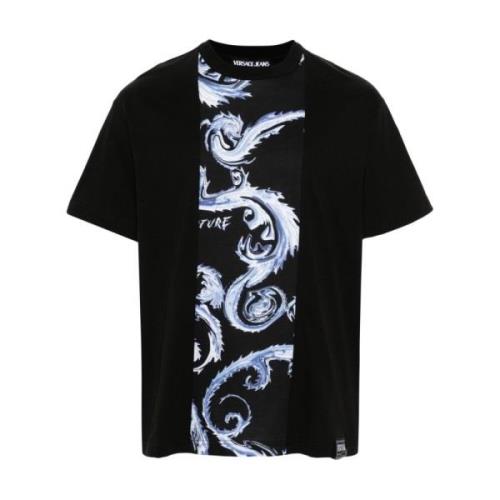 Zwarte T-shirt voor mannen Aw24 Versace Jeans Couture , Black , Heren