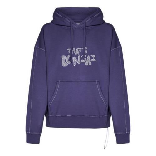 Paarse Geborduurde Logo Hoodie Aw24 Bonsai , Purple , Heren