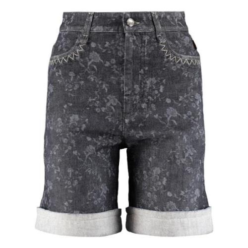 Bloemenprint Denim Shorts Chloé , Gray , Dames