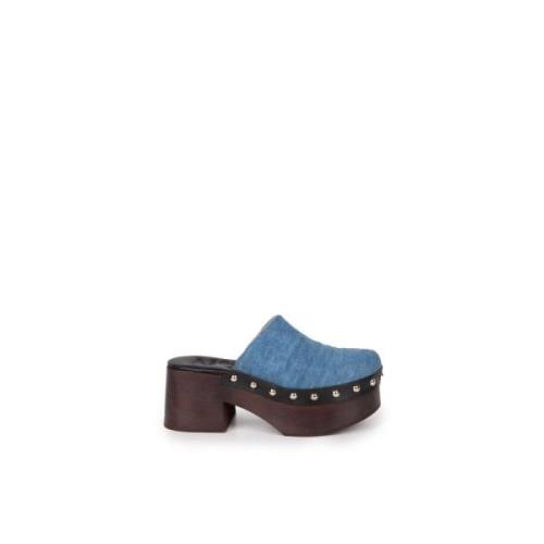 Stijlvolle Bicolore Klompen N21 , Blue , Dames