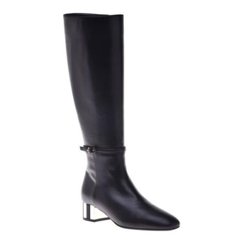 Boots in black leather Baldinini , Black , Dames