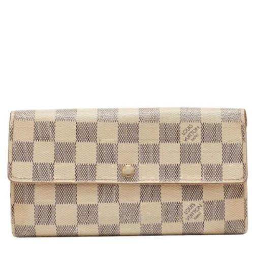 Pre-owned Leather wallets Louis Vuitton Vintage , Beige , Dames