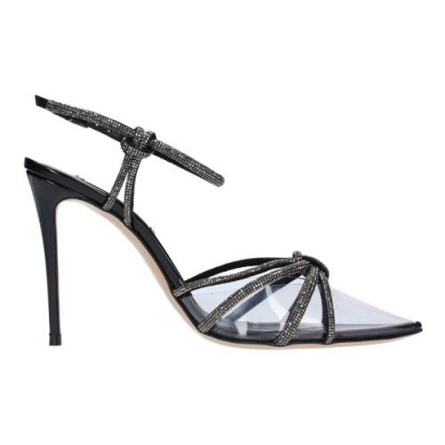 Met hak zwart Casadei , Black , Dames