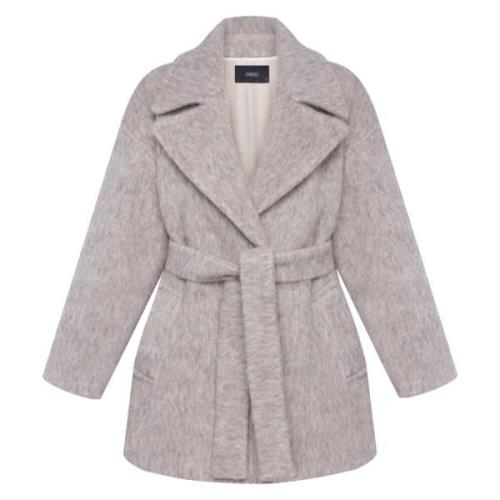 Beige wollen ceintuur wikkel trenchcoat voor dames Estro , Beige , Dam...