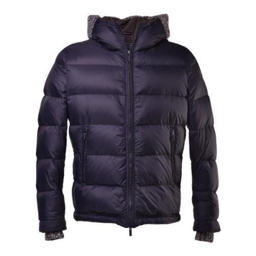 Down jacket in blue nylon Baldinini , Blue , Heren