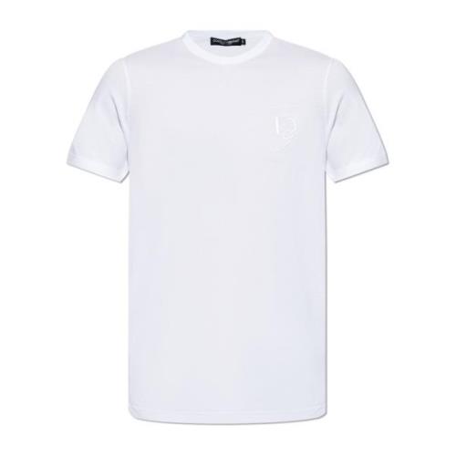 T-shirt met logo Dolce & Gabbana , White , Heren