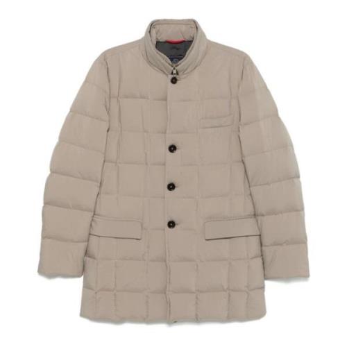 Beige Dubbel-Front Gewatteerd Winterjack Fay , Beige , Heren