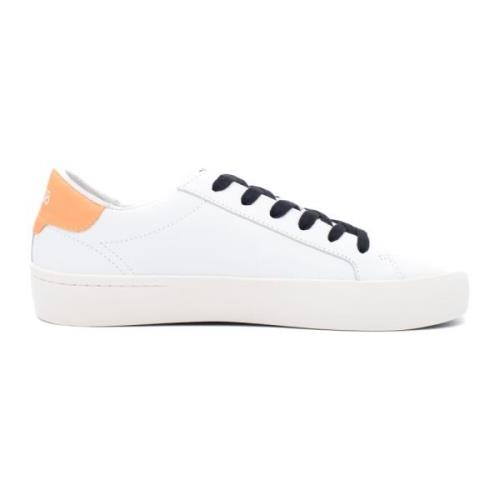 Leren Street Sneakers Wit Oranje Sun68 , White , Heren