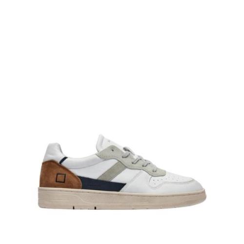 Witte Leren Lage Sneakers D.a.t.e. , Multicolor , Heren