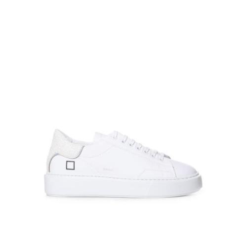 Leren Lage Glitter Sneakers D.a.t.e. , White , Dames