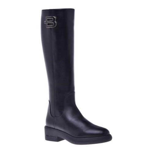 Boots in black leather Baldinini , Black , Dames