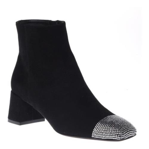 Ankle boots in black suede with rhinestones Baldinini , Black , Dames