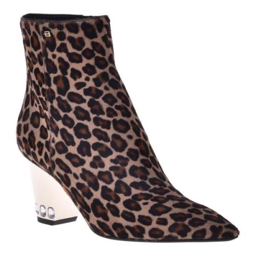 Ankle boots in leopard-print pony skin Baldinini , Multicolor , Dames