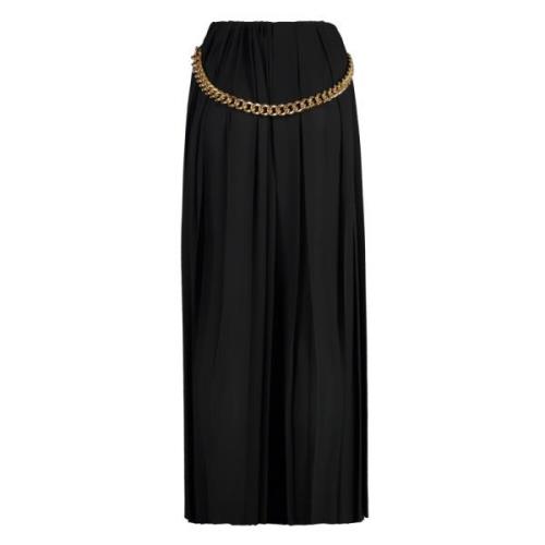 Stijlvolle Geplooide Maxi Rok met Kettingdetail Balenciaga , Black , D...