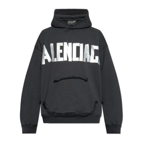 Sweatshirt met vintage-effect Balenciaga , Black , Unisex