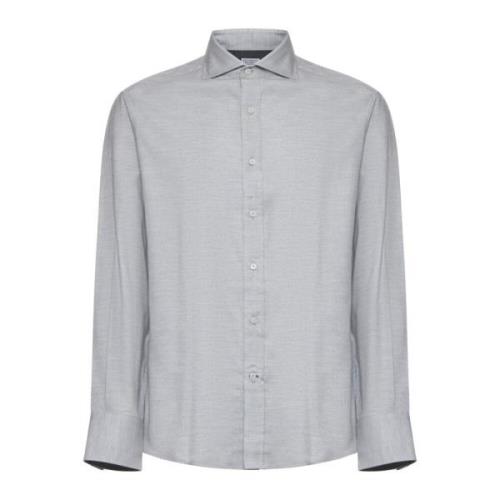 Grijze Overhemd Collectie Brunello Cucinelli , Gray , Heren