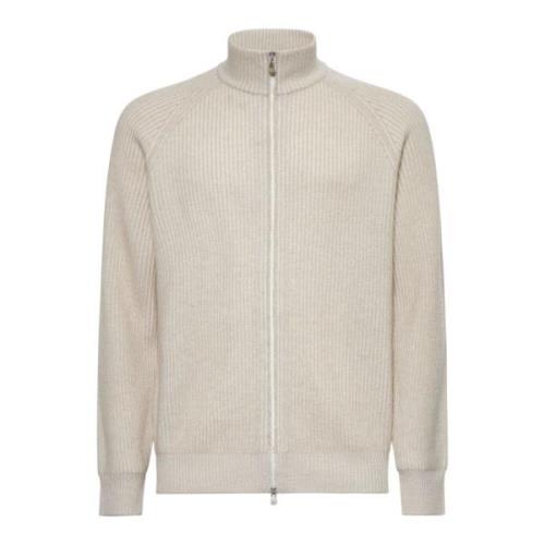 Luxe Gebreide Collectie Brunello Cucinelli , Beige , Heren