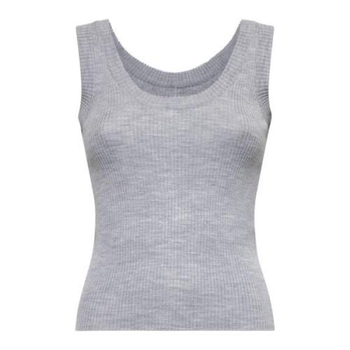 Luxe Gebreid Vest voor Vrouwen Brunello Cucinelli , Gray , Dames