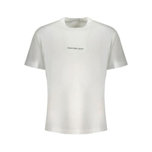 Heren T-shirt met korte mouwen Calvin Klein , White , Heren