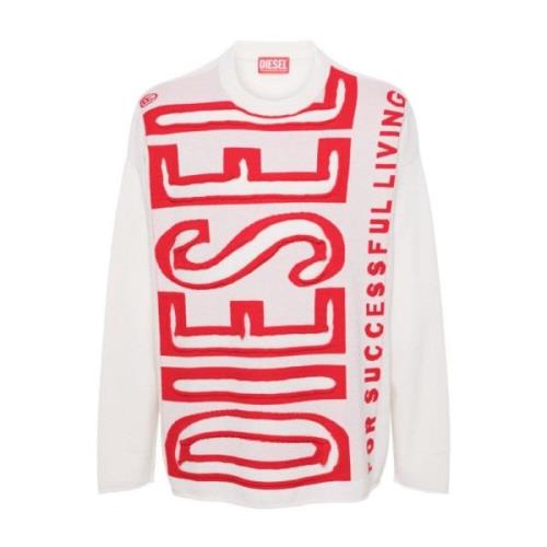 Witte Sweater Collectie Diesel , White , Heren