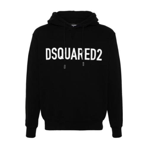 Zwarte Sweatshirt met Logoprint Dsquared2 , Black , Heren