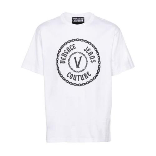 Wit T-shirt voor Mannen Versace Jeans Couture , White , Heren