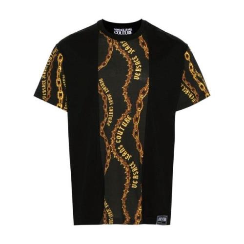 Zwarte T-shirt voor Mannen Versace Jeans Couture , Black , Heren