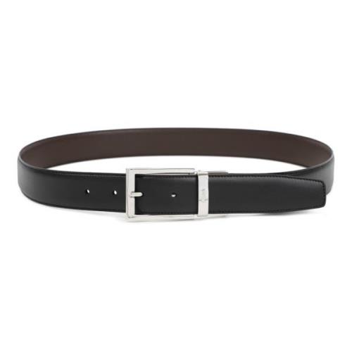 Zwart Omkeerbare Leren Riem Ermenegildo Zegna , Black , Heren