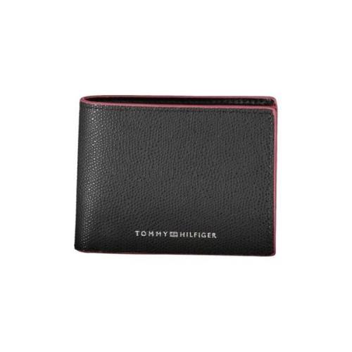 Elegante Leren Bifold-Portemonnee met Contrasterende Accenten Tommy Hi...